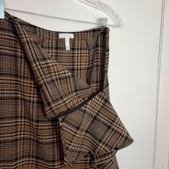Leith Plaid Ruffle Academia Midi Skirt - Picture 5 of 8